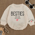 Custom Name Besties Just Like Our Moms Baby Romper