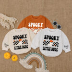 Custom Name Spooky Little Dude Halloween Baby Romper