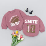 Custom Name And Numbers Football Babe Birthday Matching Baby Romper