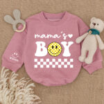 Custom Name Mamas Boy Smile Birthday Baby Romper