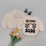 Custom Name One Spooky Dude Pumpkin Baby Romper