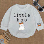 Custom Name Little Boo Baby Romper, Bubble Baby Romper