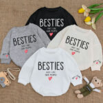 Custom Name Besties Just Like Our Moms Baby Romper