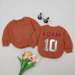 Custom Name Baseball Birthday Matching Baby Romper