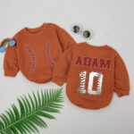 Custom Name Baseball Birthday Matching Baby Romper