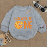 Custom Name Half Way To One Pizza Birthday Baby Romper