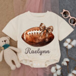 Custom Name Football Season Baby Romper