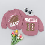 Custom Football Name And Number Matching Baby Romper