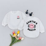 Custom Name Aunties Bestie Smile Birthday Baby Romper