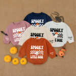 Custom Name Spooky Little Dude Halloween Baby Romper