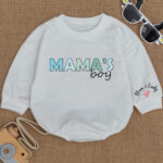 Custom Name Mamas Boy Birthday Boy Baby Romper