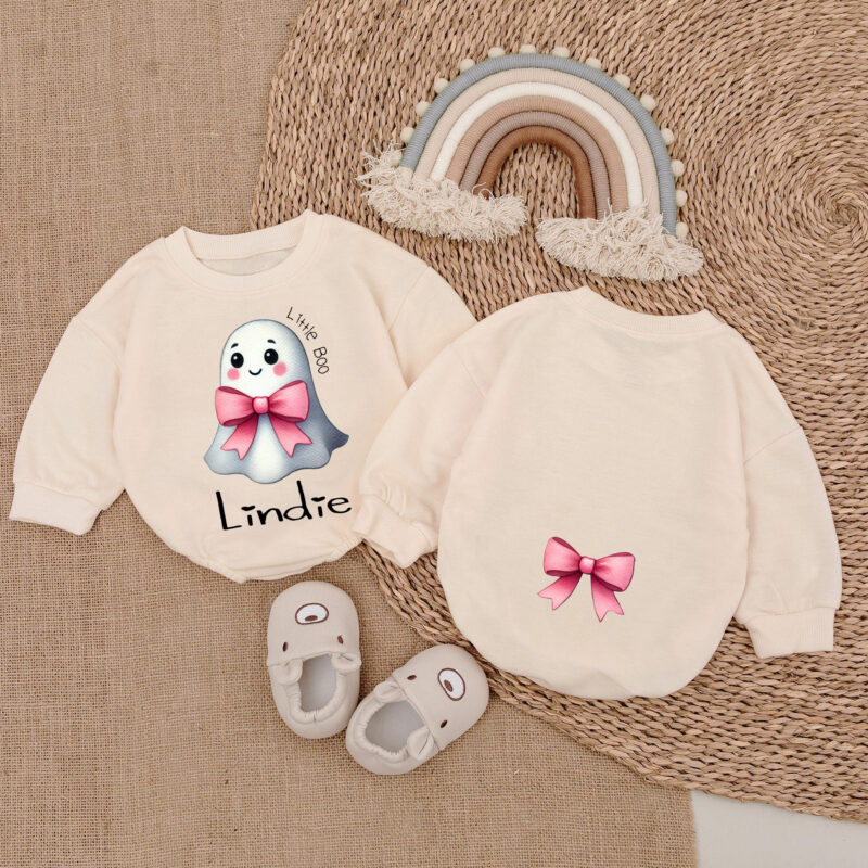 Personalized Little Boo Halloween Matching Baby Romper