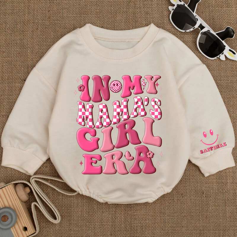 Custom Name Smile In My Mamas Girl Era Birthday Girl Baby Romper