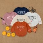 Custom Name Besties Just Like Our Moms Baby Romper