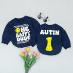 Custom One Happy Dude Matching Birthday Baby Romper