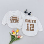 Custom Name Football Babe Matching Baby Romper,Football Baby Shower