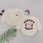 Custom Name Aunties Bestie Smile Birthday Baby Romper