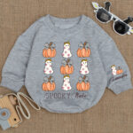 Custom Name Pumpkin Spooky Babe Matching Baby Romper