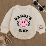 Custom Name Smile Daddys Girl Matching Baby Romper