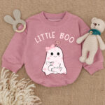 Custom Name Little Boo Baby Romper, Birthday Baby Shower Gifts