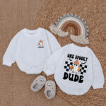 Custom Name One Spooky Dude Pumpkin Baby Romper