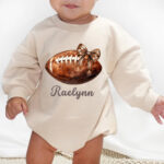 Custom Name Football Season Baby Romper