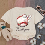 Custom Name Baseball Season Baby Romper