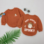 Custom Name Boot Scootin Spooky Cowboy Baby Romper