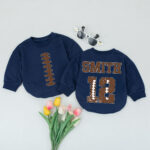 Personalized Football Name And Number Family Matching Baby Romper