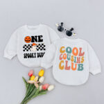 Custom Name One Spooky Cool Cousins Club 2 Sides Baby Romper