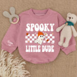 Custom Name Spooky Little Dude Halloween Baby Romper