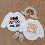 Custom Name One Spooky Cool Cousins Club 2 Sides Baby Romper