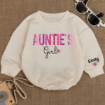 Custom Name Aunties Girl Birthday Matching Baby Romper, Birthday Girl Romper