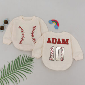 Custom Name Baseball Birthday Matching Baby Romper