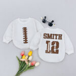 Personalized Football Name And Number Family Matching Baby Romper