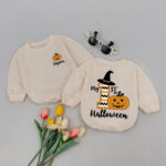 Custom Name My First Halloween Little Pumpkin Matching Baby Romper