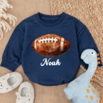 Custom Name Football Season Baby Romper