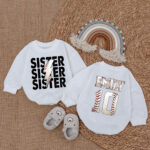 Personalized Baseball Jersey Bodysuit With The Name And Number Matching Baby Romper