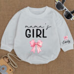 Custom Name Mamas Girl Birthday Matching Baby Romper