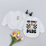 Custom Name One Spooky Dude Pumpkin Baby Romper