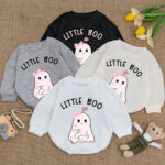 Custom Name Little Boo Baby Romper, Birthday Baby Shower Gifts