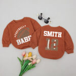 Custom Football Name And Number Matching Baby Romper