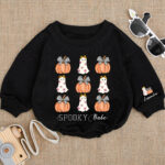 Custom Name Pumpkin Spooky Babe Matching Baby Romper