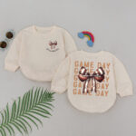 Personalized Game Day Coquette Football 2 Sides Birthday Matching Baby Romper