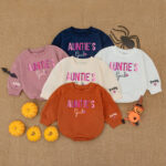 Custom Name Aunties Girl Birthday Matching Baby Romper, Birthday Girl Romper