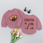 Custom Name And Number Football Its Half Time Baby Romper