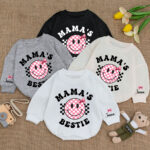 Custom Name Smile Mamas Bestie Matching Baby Romper