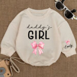 Custom Name Daddys Girl Baby Romper, Birthday Girl Romper