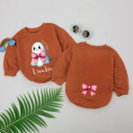 Personalized Little Boo Halloween Matching Baby Romper