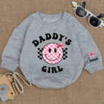 Custom Name Smile Daddys Girl Matching Baby Romper